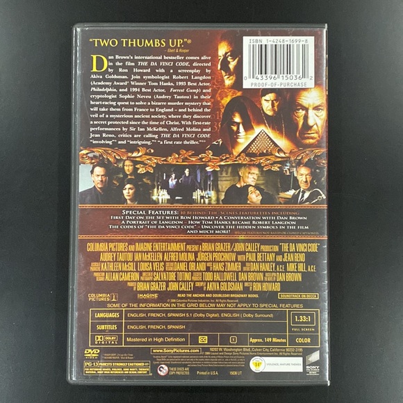 The Da Vinci Code - DVD - Picture 2 of 7